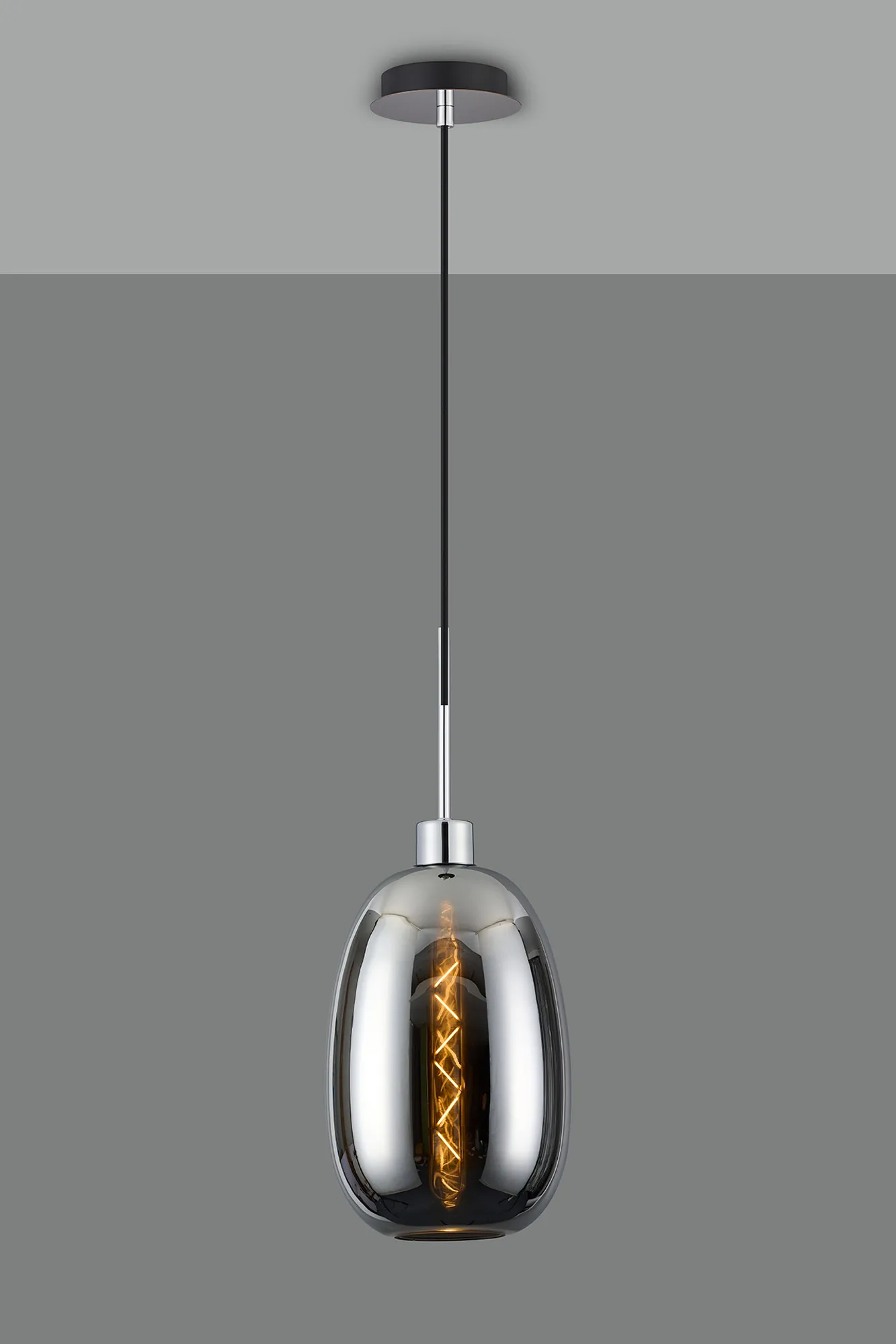 Lori Polished Chrome Ceiling Lights Deco Single Pendant Lori Polished Chrome Ceiling Lights Deco Single Pendant